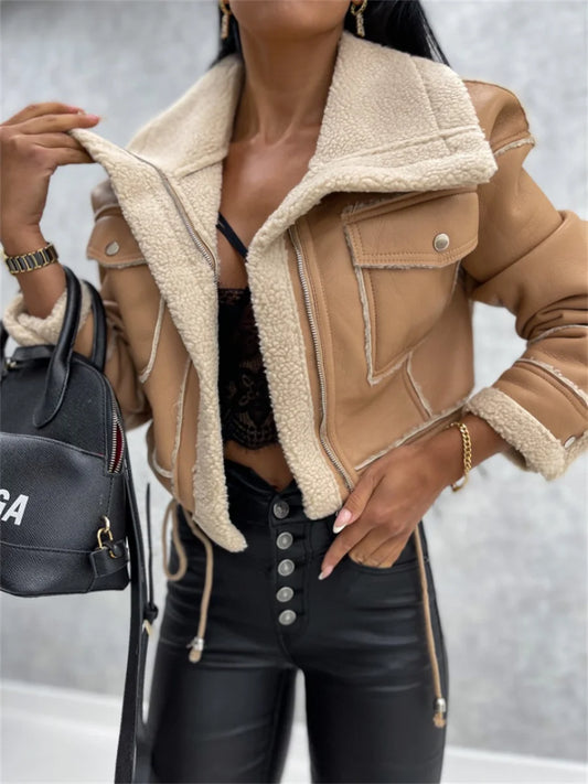 Faux Shearling Jacket | Warm and Chic | Cropped Design